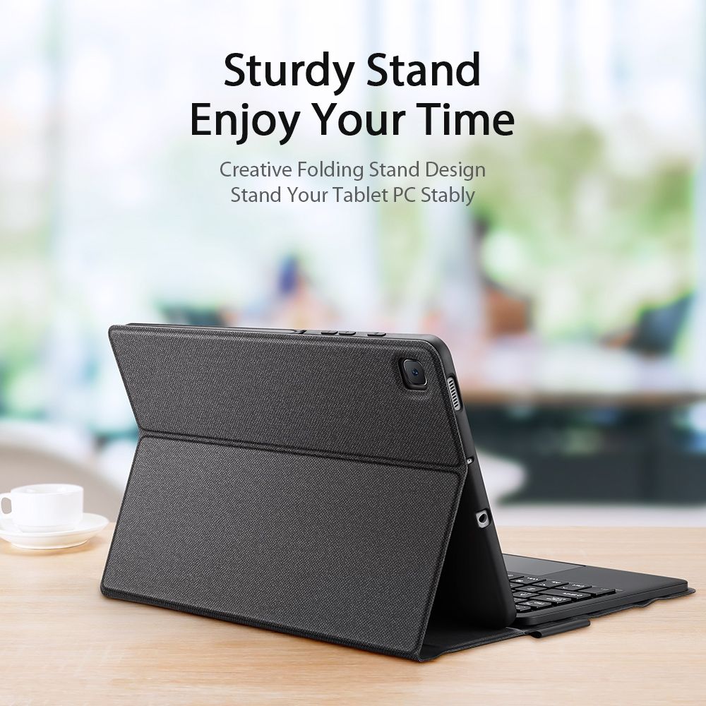 For Samsung Galaxy Tab S6 Lite DUX DUCIS Detachable Bluetooth Keyboard Ultrathin Horizontal Flip Leather Tablet Case With Touchpad & Smart Sleep Function & Holder (Black)
