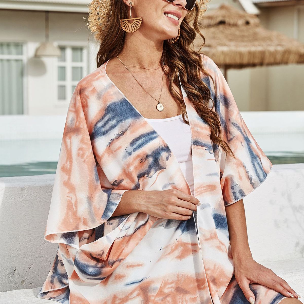 Ladies Floral Casual Cardigan Beach Chiffon Blouse Loose Tops Long