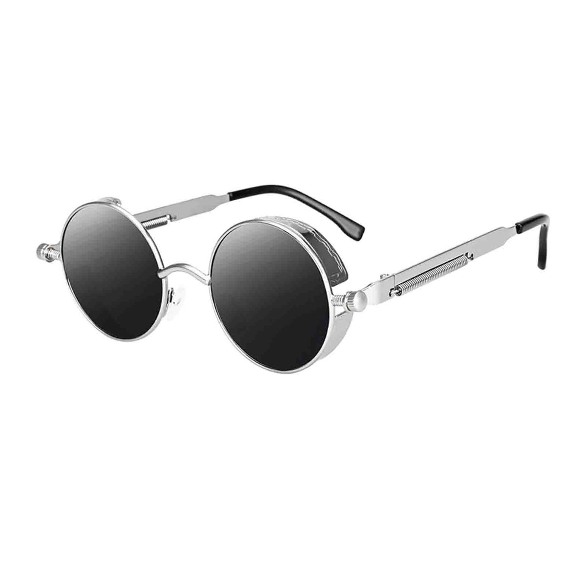 Gothic Sunglasses Retro Glasses Steampunk  Silver Gray