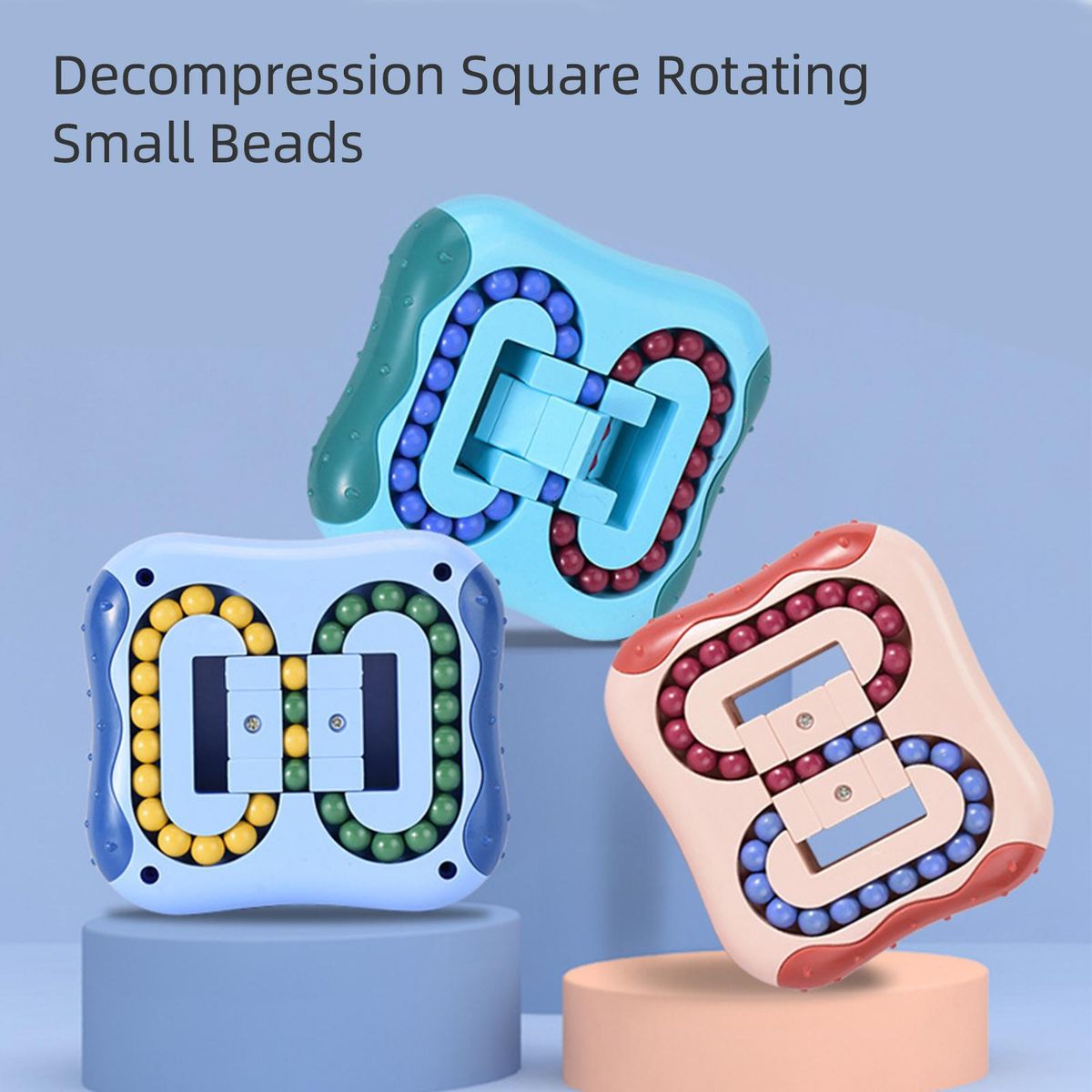 Decompression Square Rotating Small Beads Anxiety Stress Relief Educational Puzzle Game Gift for  Exercise Brain Logical Thinking