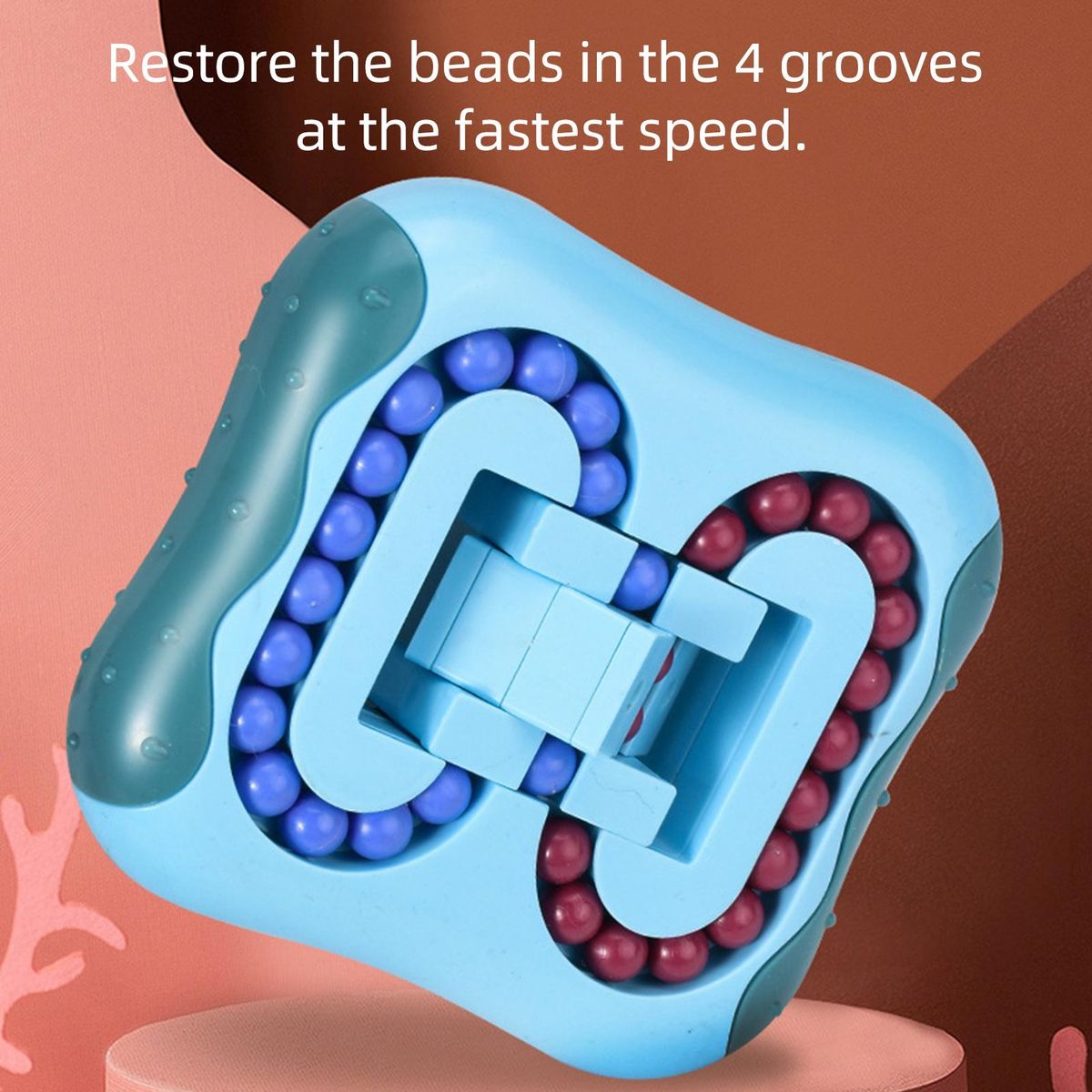 Decompression Square Rotating Small Beads Anxiety Stress Relief Educational Puzzle Game Gift for  Exercise Brain Logical Thinking
