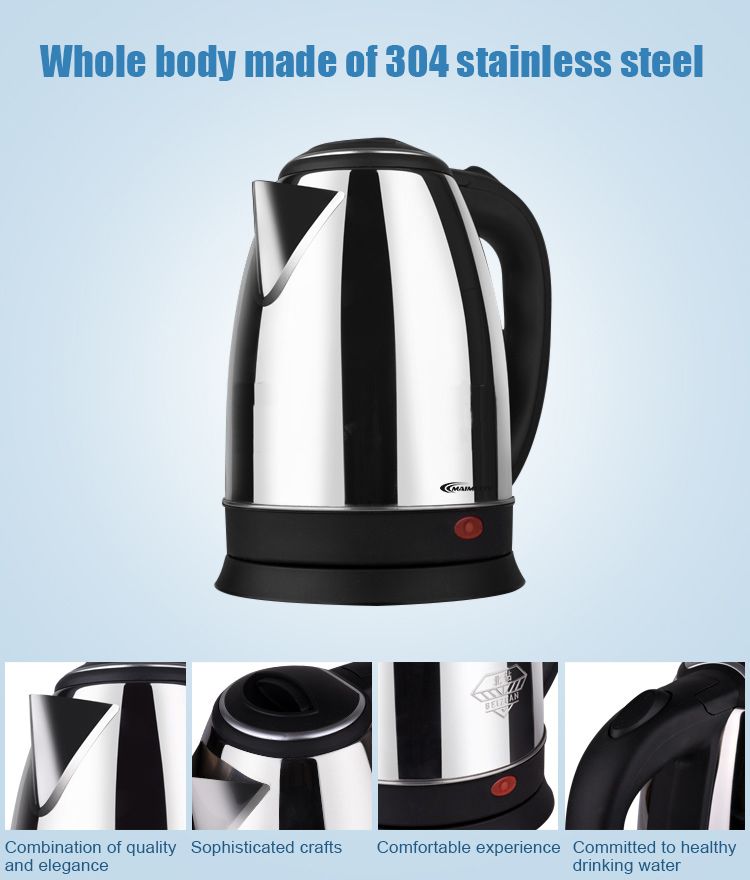 1.8L Simple And Stylish Electric Kettle - Black