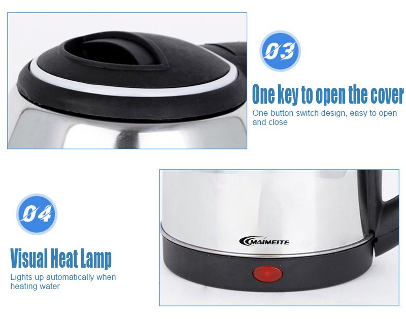 1.8L Simple And Stylish Electric Kettle - Black