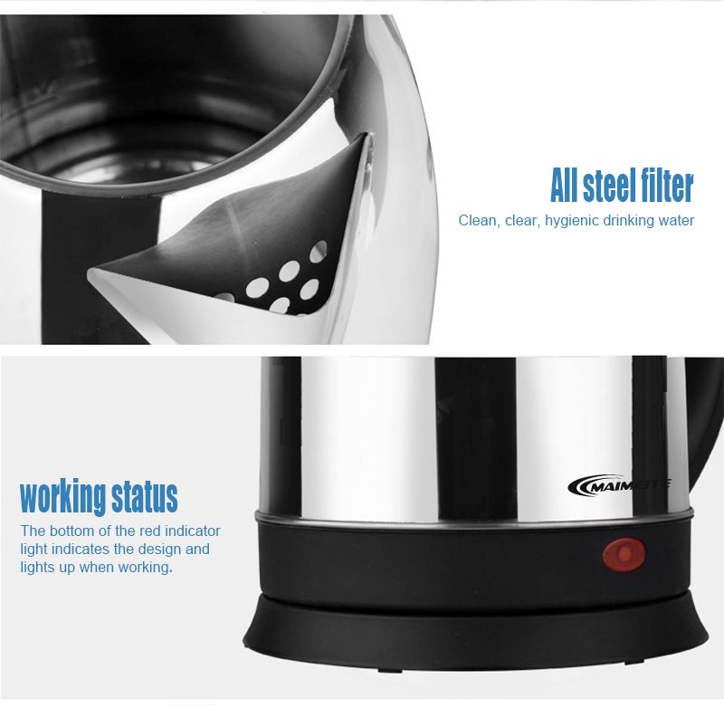 1.8L Simple And Stylish Electric Kettle - Black