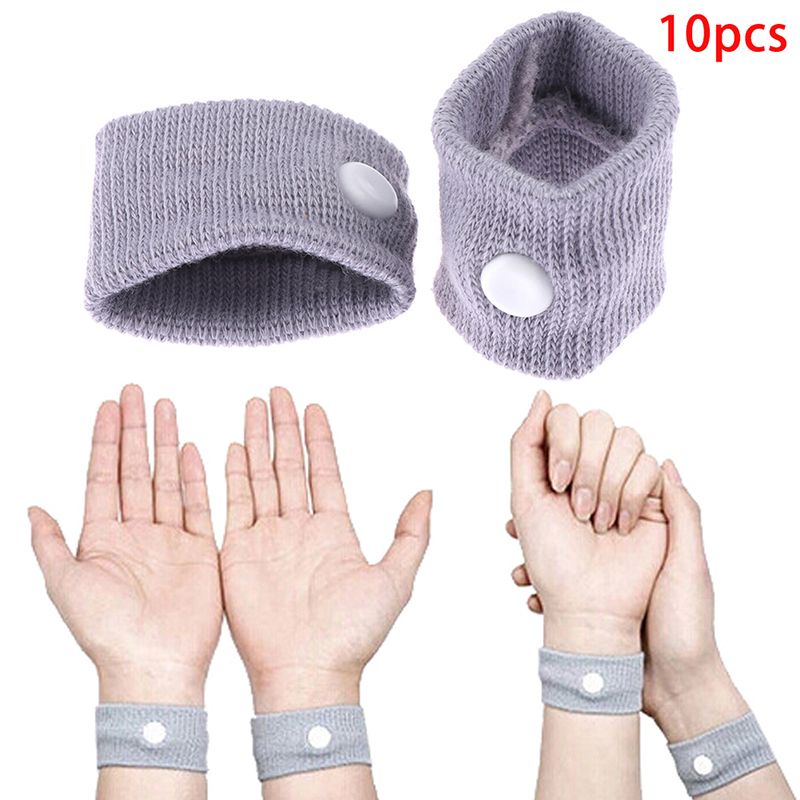 10Pcs  Anti Motion Anti Nausea Wristbands Wrist Support Sports Safety Wristbands Carsickness Seasick Sickness Wrist Bands Gates