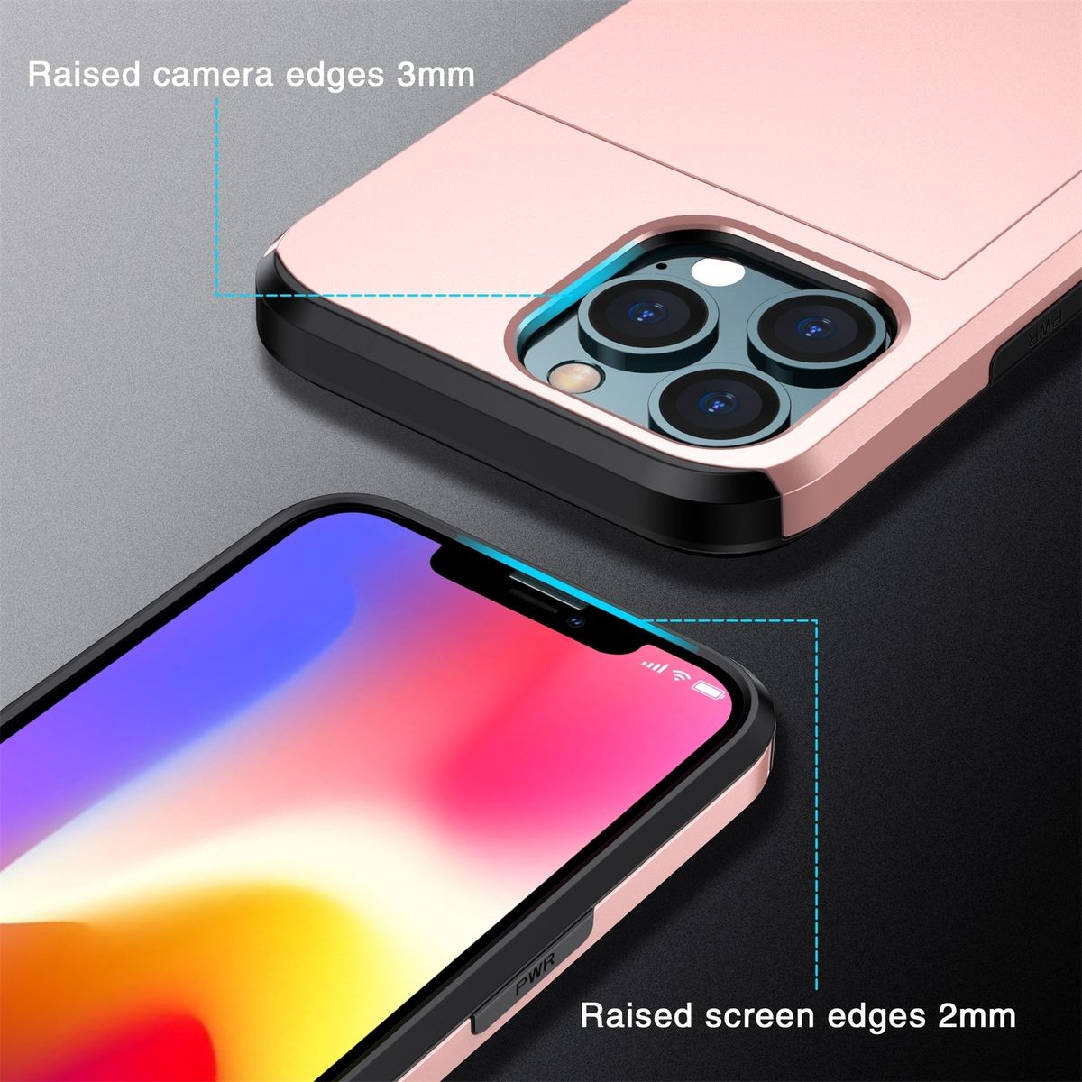 For IPhone 14 Pro Max Shockproof Armor Protective Phone Case With Slide Card Slot (Black)