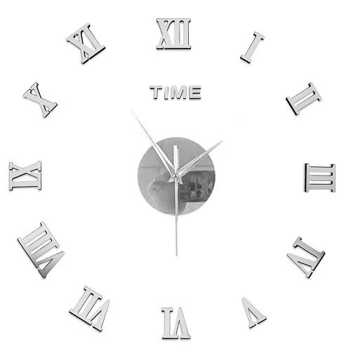 Roman Numeral DIY Clock - 50cm - Silver -Small