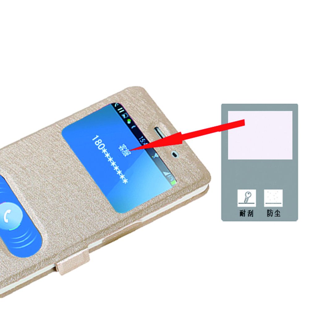 Silk Pattern Leather Double Viewing Window Cover Stand For Samsung Galaxy S6