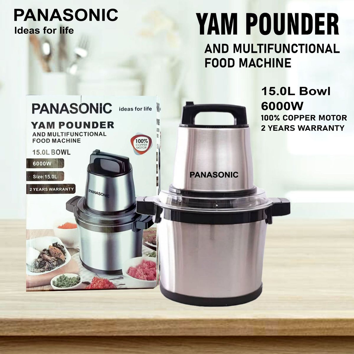 15 Litres Stainless Electric Yam Pounding Machine