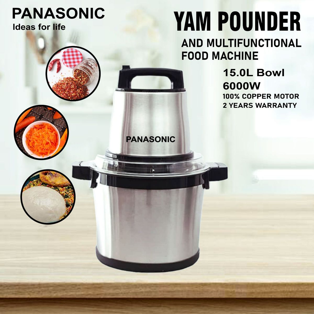15 Litres Stainless Electric Yam Pounding Machine