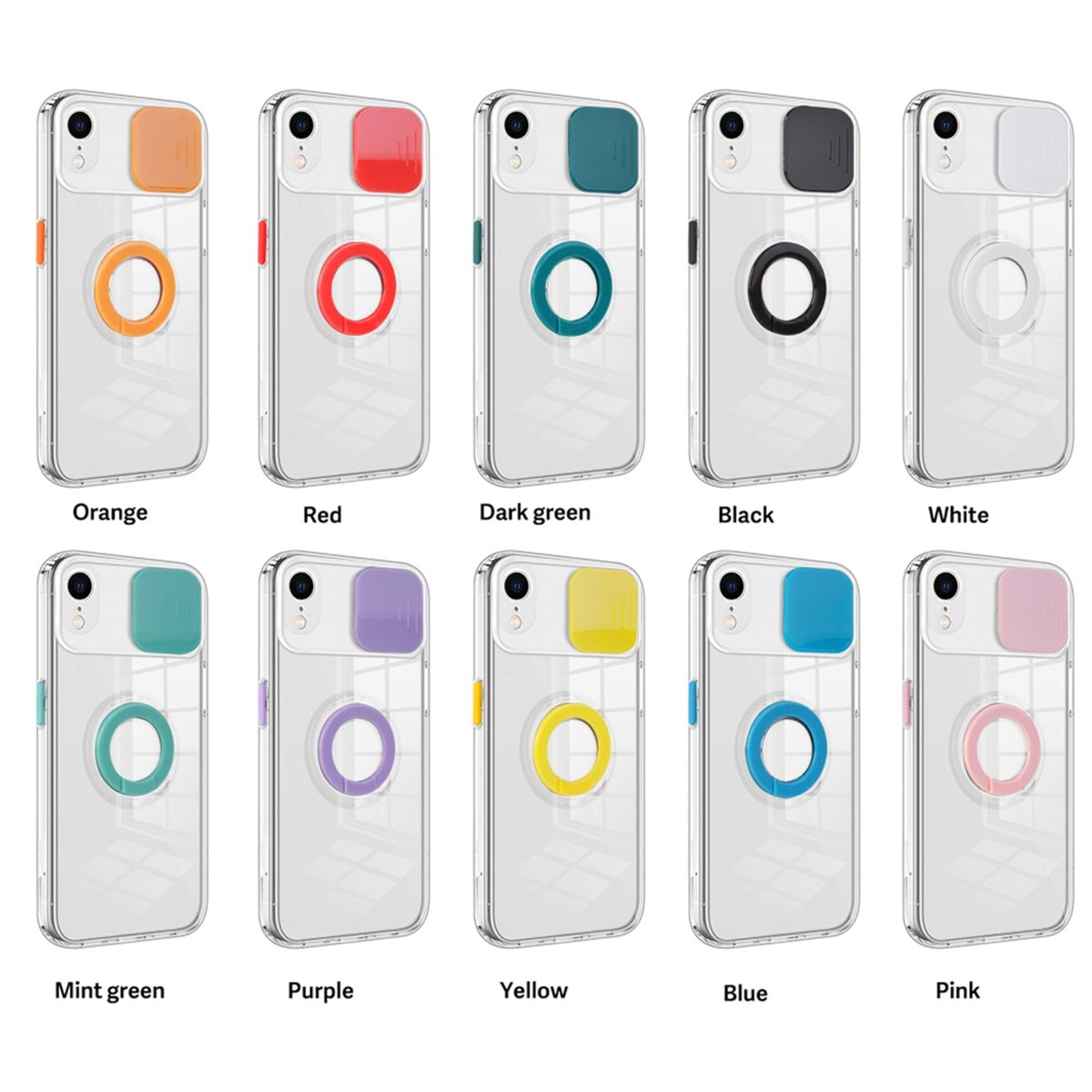 For IPhone XR Sliding Camera Cover Design TPU Phone Case(Yellow)