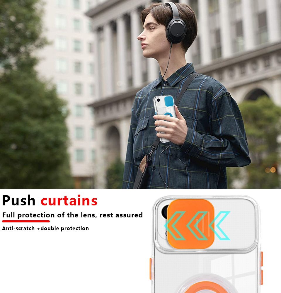For IPhone XR Sliding Camera Cover Design TPU Phone Case(Yellow)
