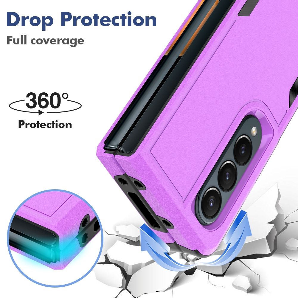 For Samsung Galaxy Z Fold4 2 In 1 PC + TPU Shockproof Phone Case(Purple)