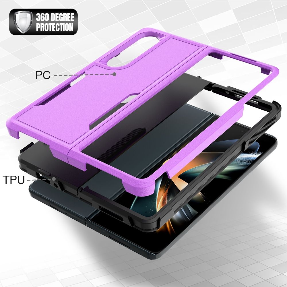 For Samsung Galaxy Z Fold4 2 In 1 PC + TPU Shockproof Phone Case(Purple)