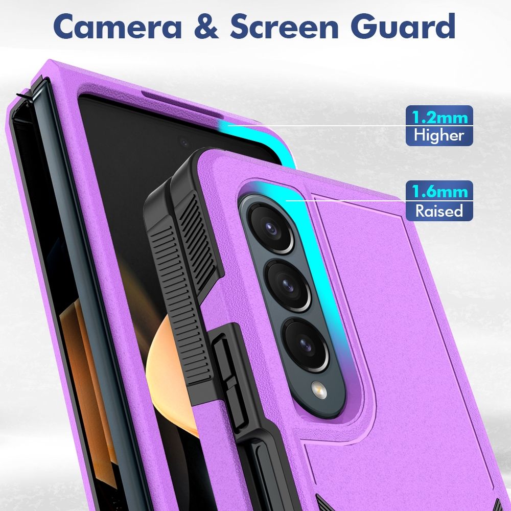 For Samsung Galaxy Z Fold4 2 In 1 PC + TPU Shockproof Phone Case(Purple)
