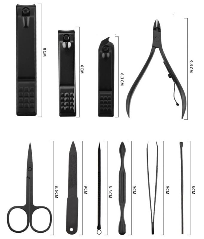 Apilco Nail Art Nail Clippers 7 Types Set, 1 Set, Mixed Colors