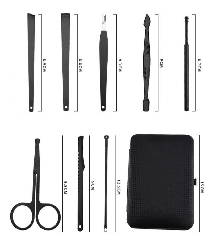 Apilco Nail Art Nail Clippers 7 Types Set, 1 Set, Mixed Colors