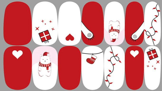 MA Tree Decoration Christmas Nail Sticker 14p, 5ea, TYPE1
