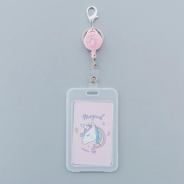 Cartoon Unicorn Retractable Badge Card Holder Nurs