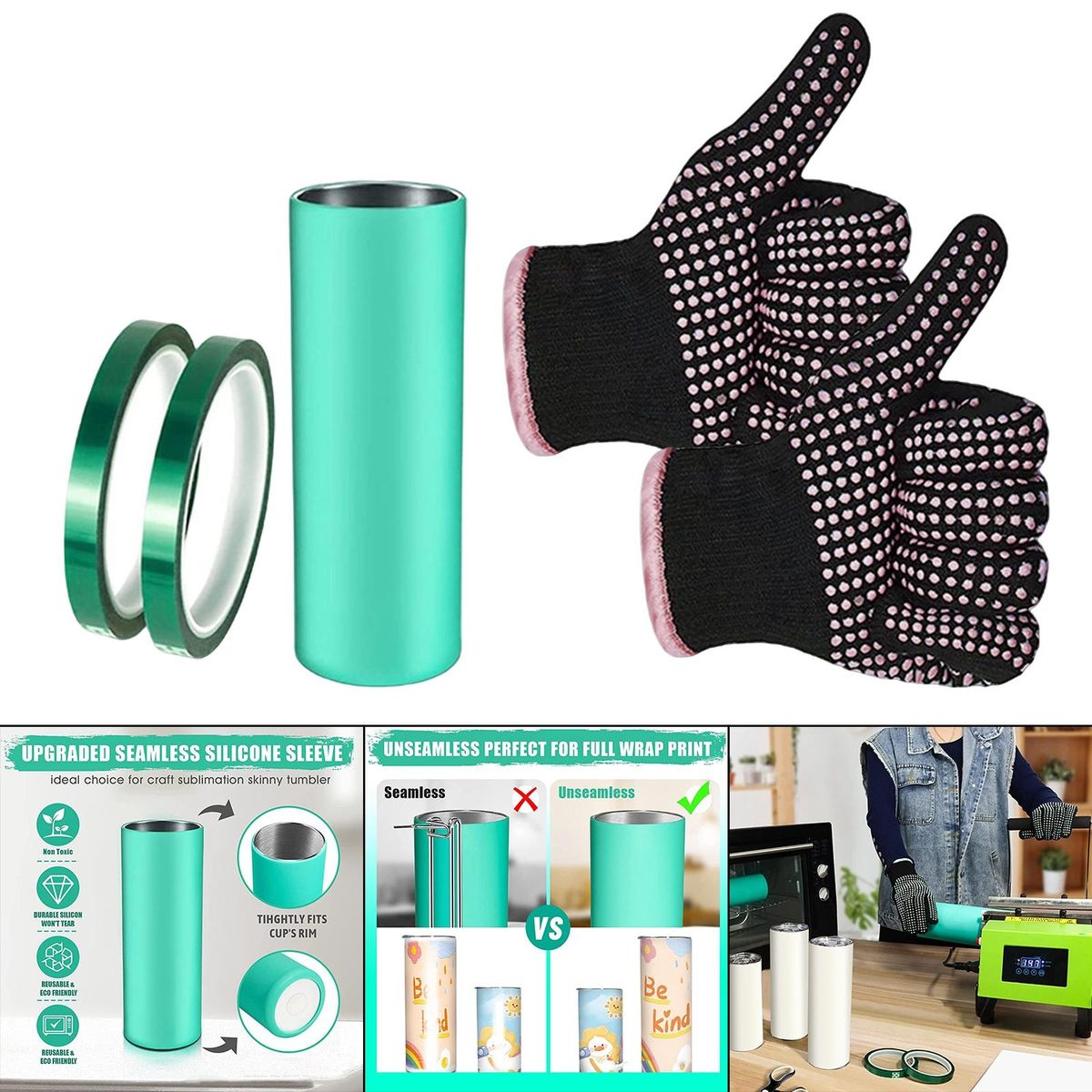 Sublimation Tumblers Silicone Bands Sleeve Kit For 20 Oz Straight