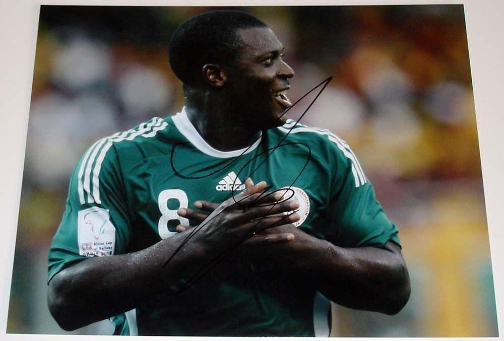 YAKUBU PERSONALLY SIGNED 10X8 AUTOGRAPH Photo Poster painting SOCCER NIGERIA