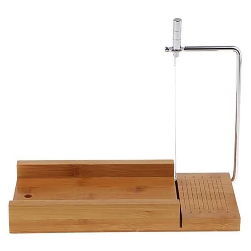 Loaf Soap Cutter with Wire Slicer + 1Pcs Rectangle Soap Silicone Loaf Mold Wooden Box for Soap/Cake Making Supplies