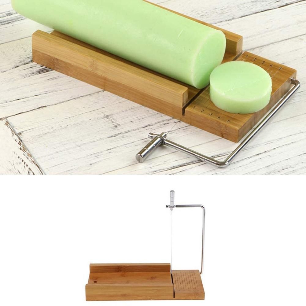 Loaf Soap Cutter with Wire Slicer + 1Pcs Rectangle Soap Silicone Loaf Mold Wooden Box for Soap/Cake Making Supplies