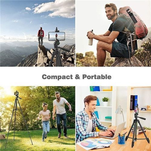 Phone And Camera Tripod Stand Kit With Holder Control Lightweight Portable And Free Gift