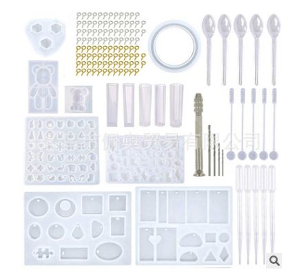 Resin Casting Mold Kit Epoxy Jewelry Pendant Silicone Mould Craft 229pcs