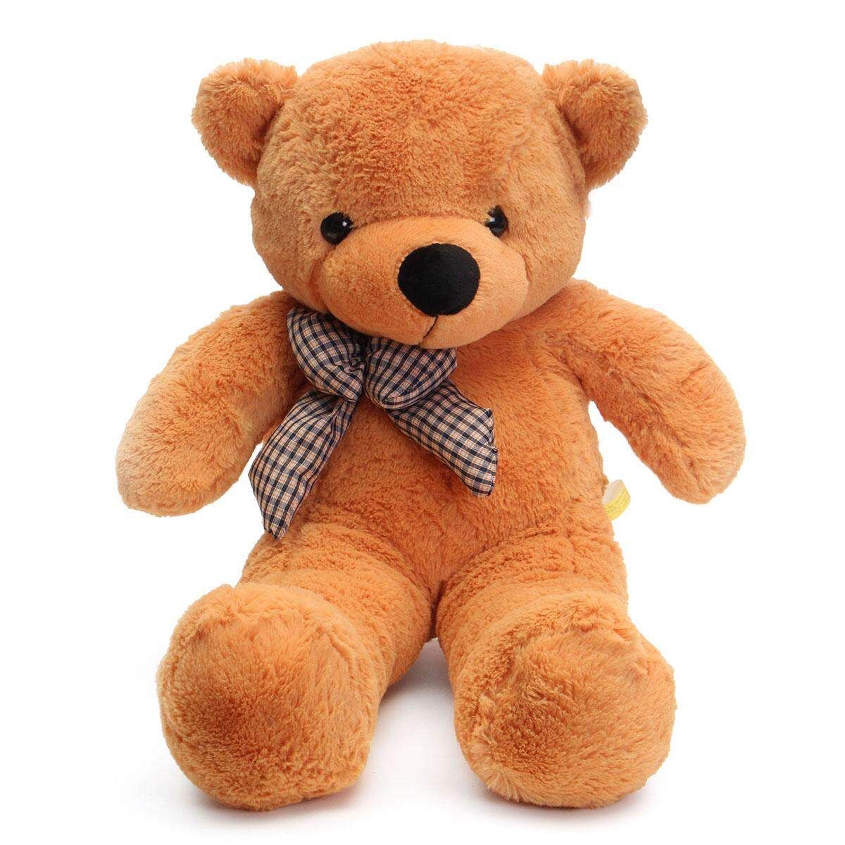 2M Teddy Bears Giant Huge Cuddly Stuffed Plush Animal Doll Brown Christmas Gift Light Brown 60cm Light Brown 60 Cm