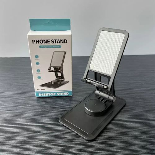 Adjustable Foldable Mobile Phone Holder Tablet Stand Black
