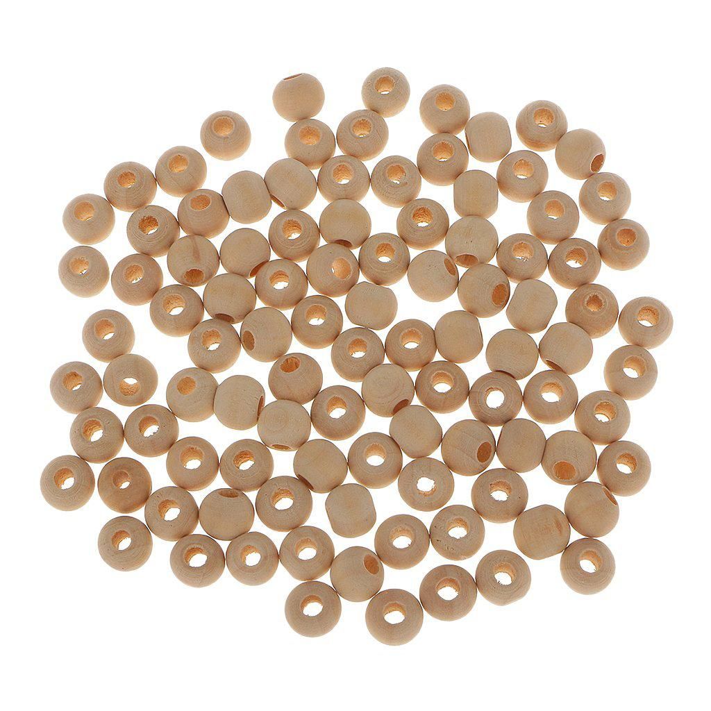 1 pack 20 natural round DIY wooden beads - 10