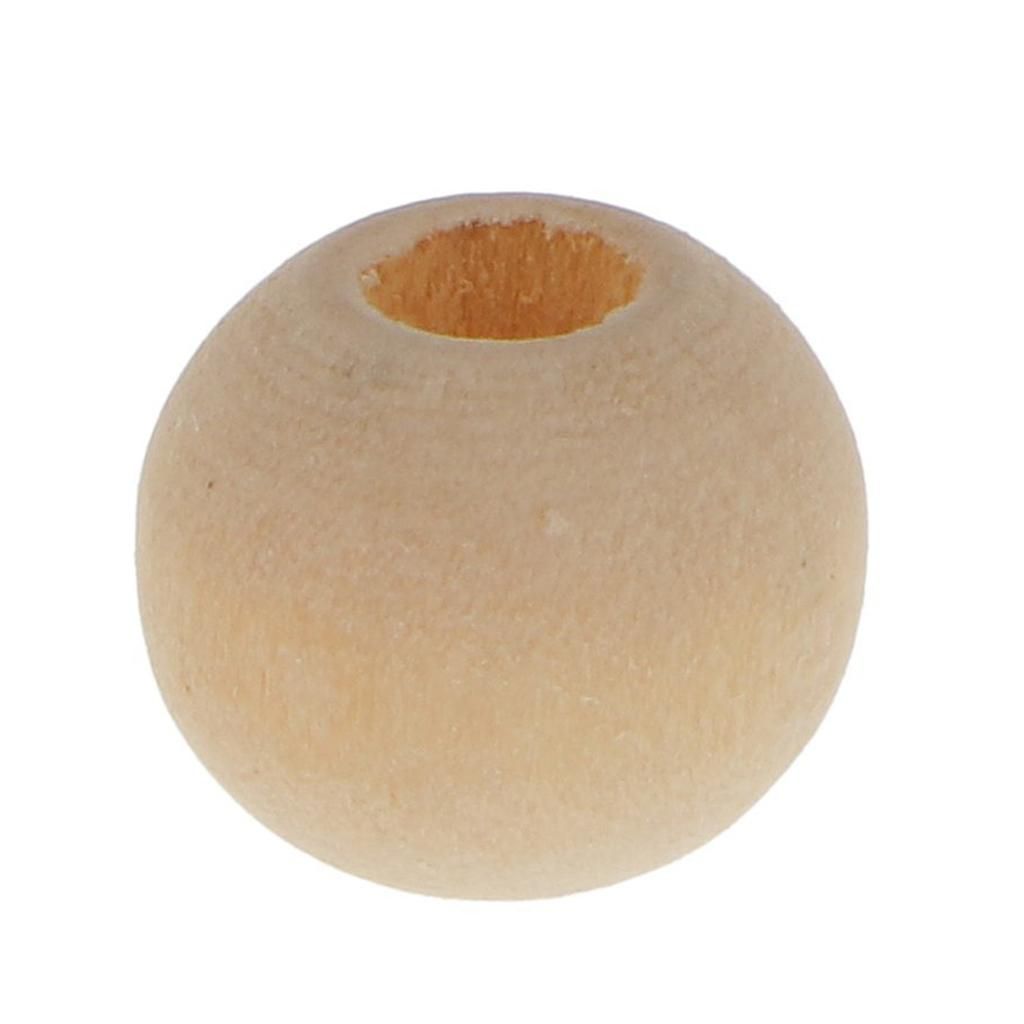 1 pack 20 natural round DIY wooden beads - 10