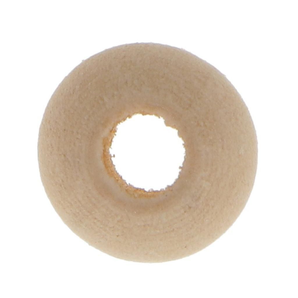 1 pack 20 natural round DIY wooden beads - 10