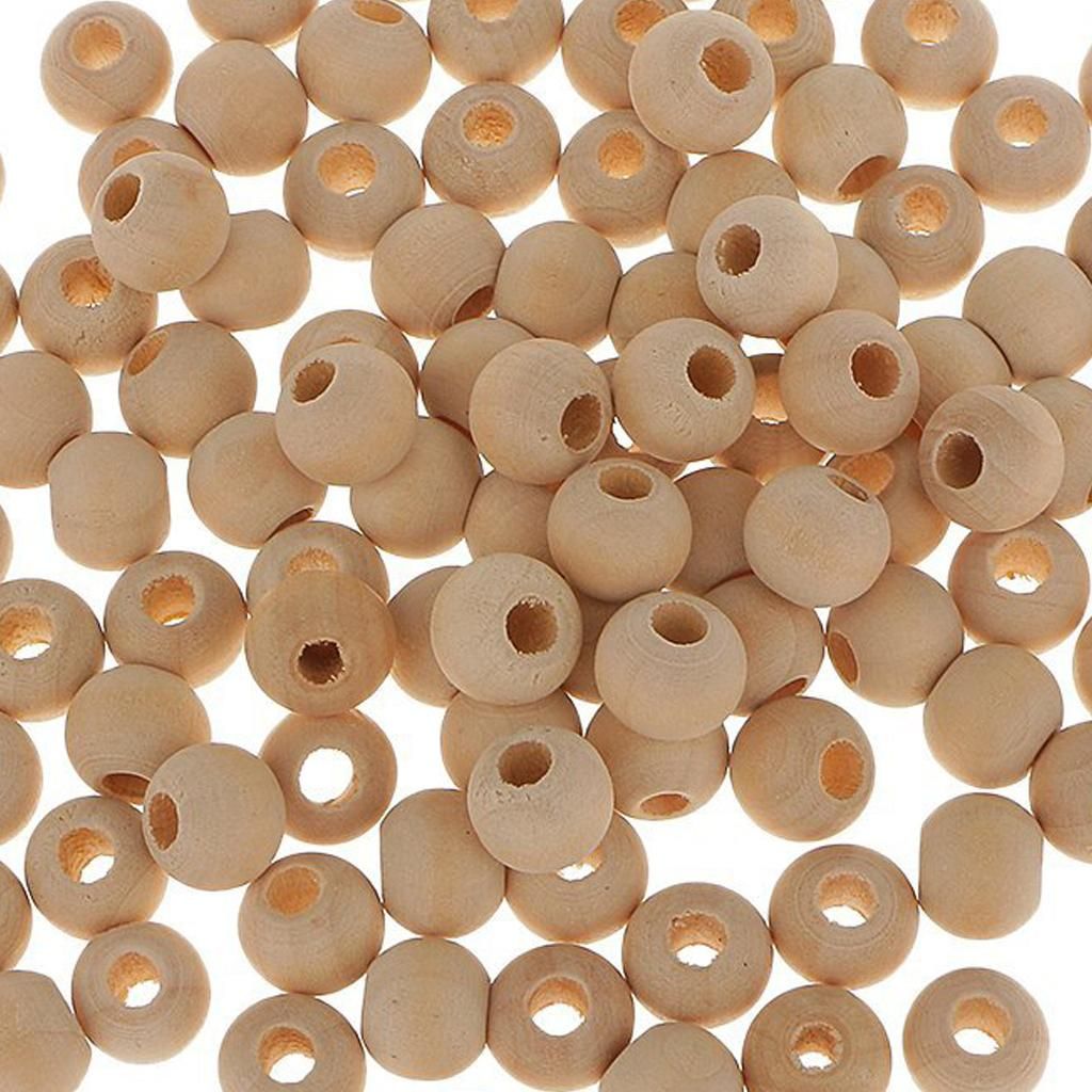 1 pack 20 natural round DIY wooden beads - 10