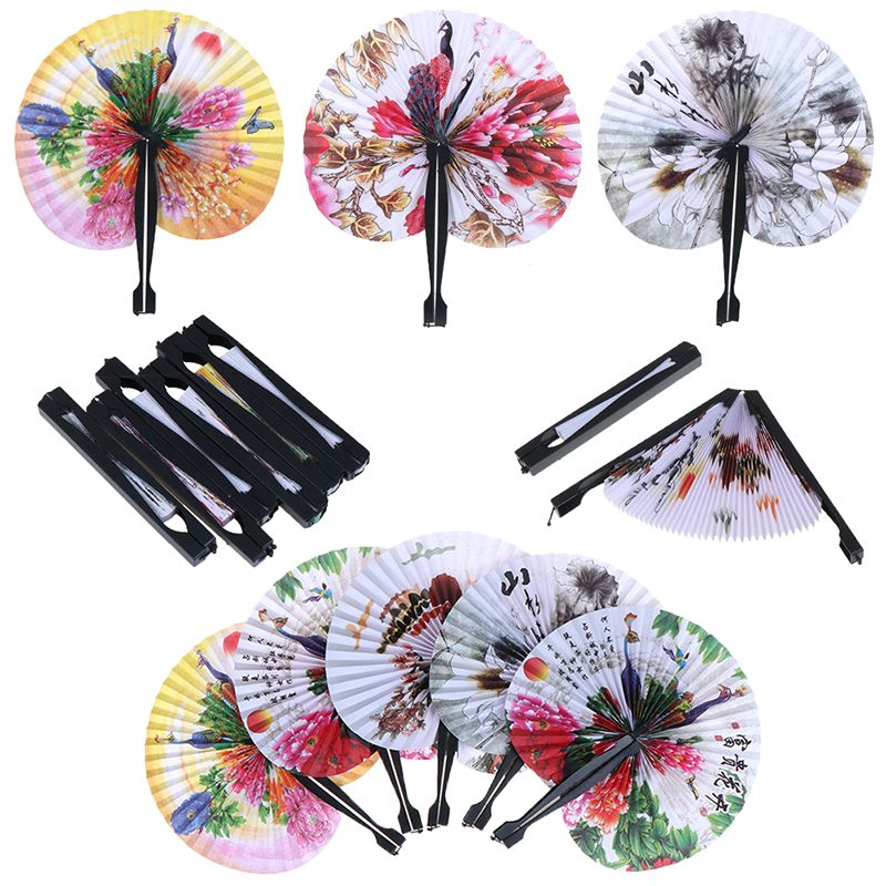 Ice Japanese Style Cloth Folding Folding Mini Fan Small Cute Fan Cream 1PC Fan Hand Portable Fan Travel Shape