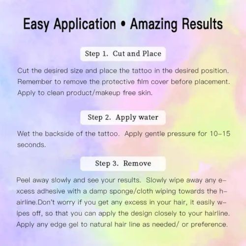 Temporary Black Baby Hair Natural Fringe Tattoo Sticker Curl (5pcs)