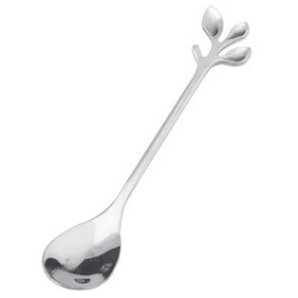 Leaf Coffee Spoon Tea Sugar Spoon Espresso Spoon Retro Dessert Spoon Honey Mixing Spoon Ake Moon Cake Fork 12Pcs