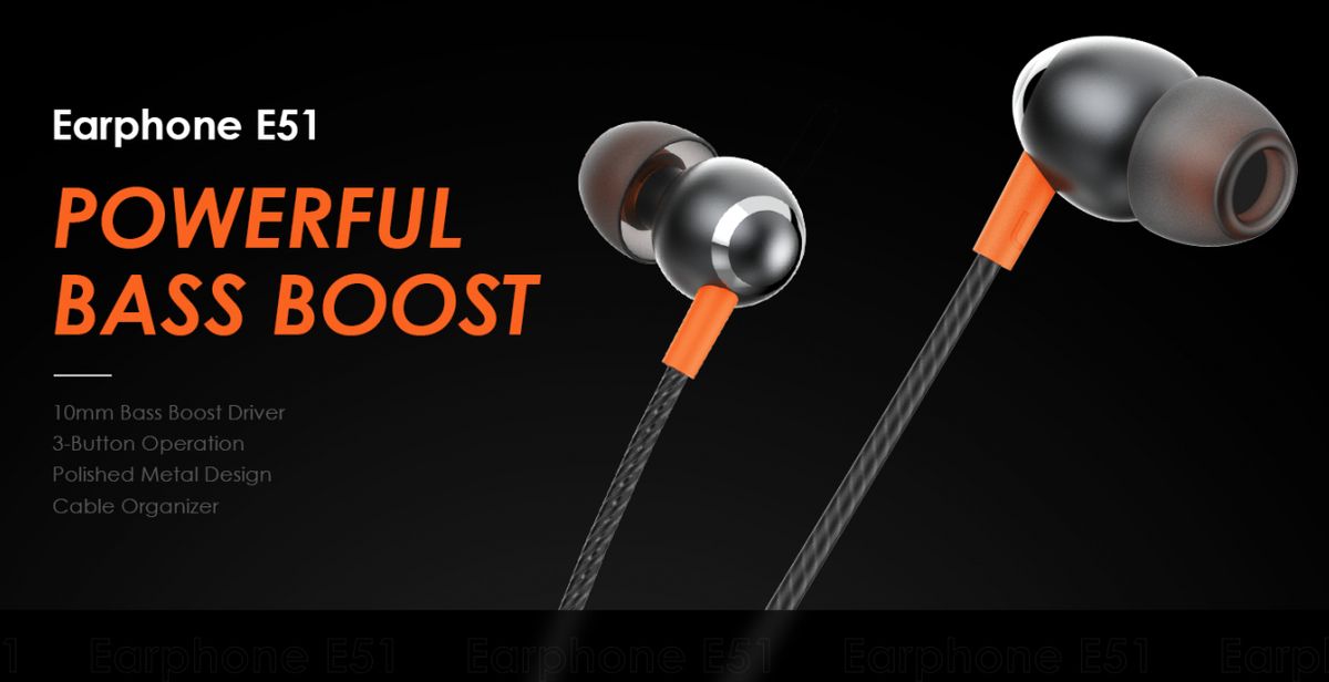 Metal Design Powerful Bass Boost Wired 3.5mm Earphones
