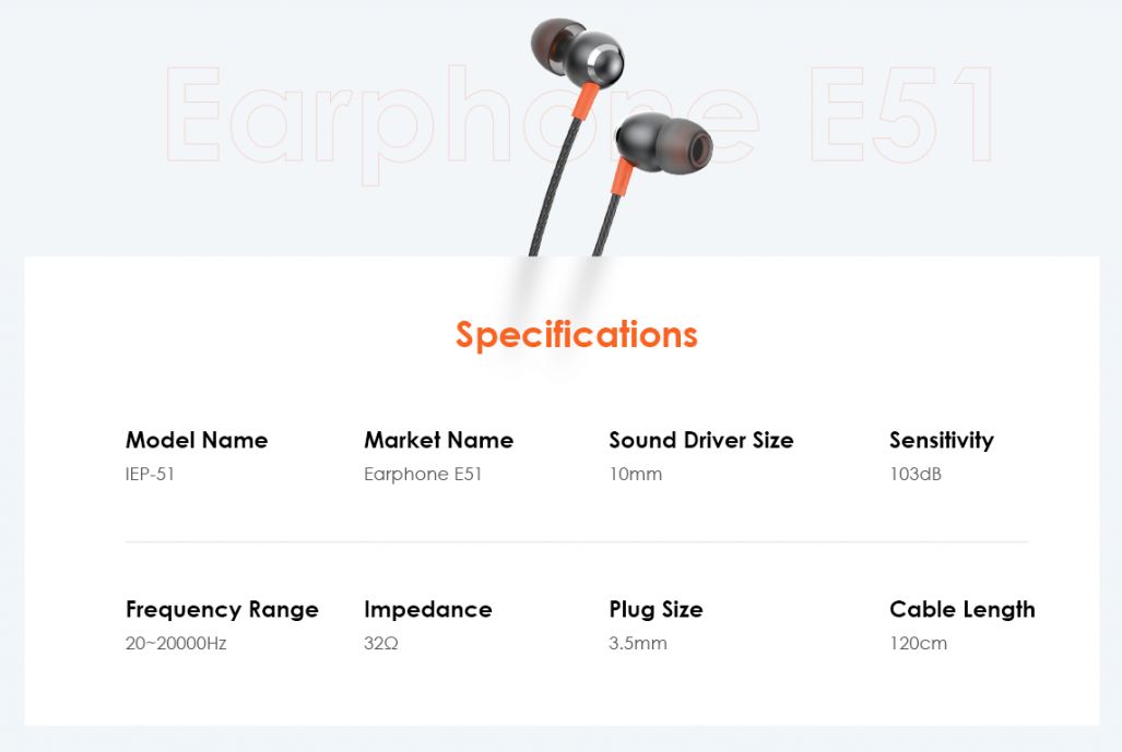 Metal Design Powerful Bass Boost Wired 3.5mm Earphones