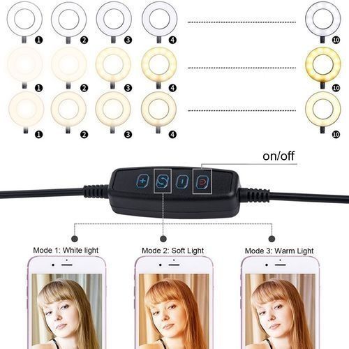 Selfie Ring Light Cell Phone Holder Selfie Light Makeup Vlog