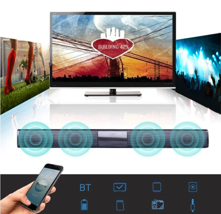 Soundbar - Bluetooth Speaker - 20W - 3D - Black