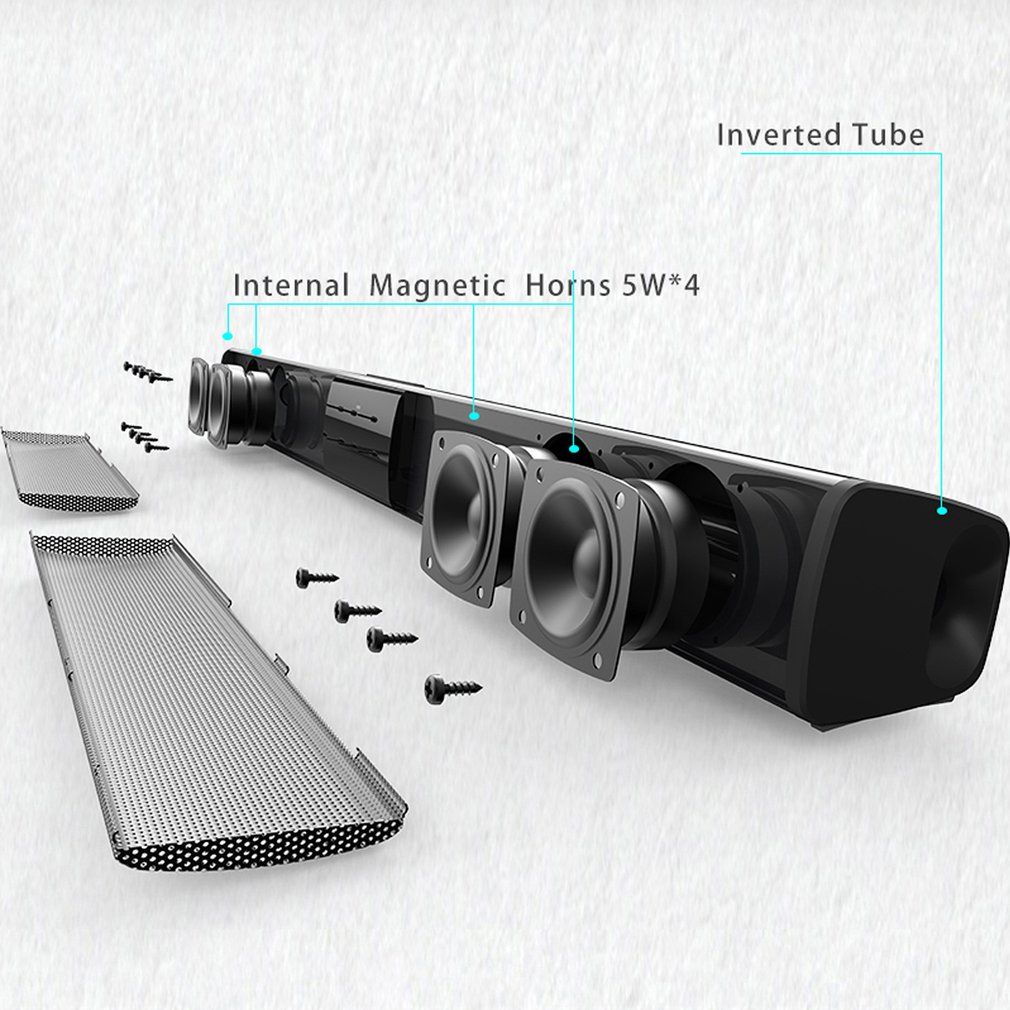 Soundbar - Bluetooth Speaker - 20W - 3D - Black