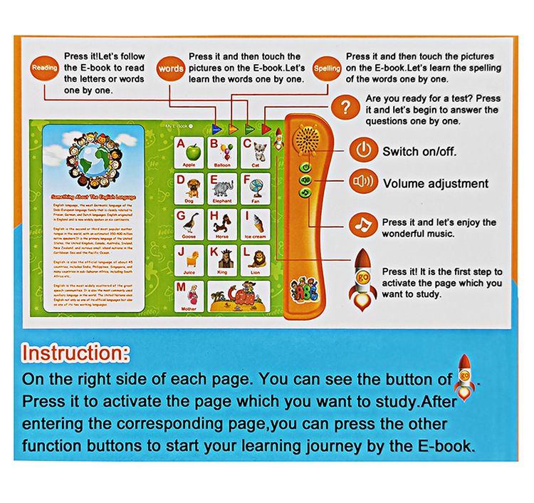 My English E-book Children Learning And Educational Device