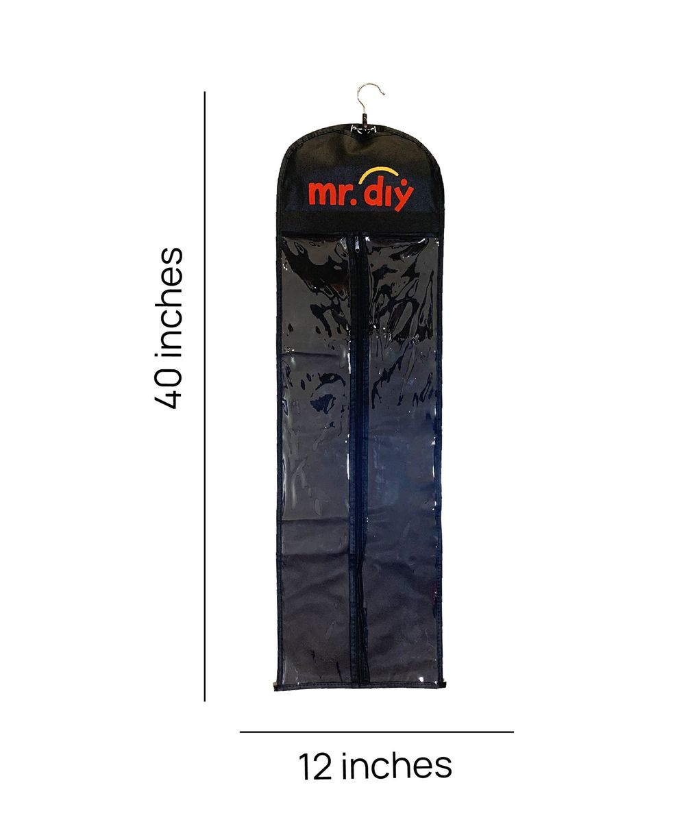40"x12" Luxury Wig Storage Bag With Hanger  Black - 3pcs