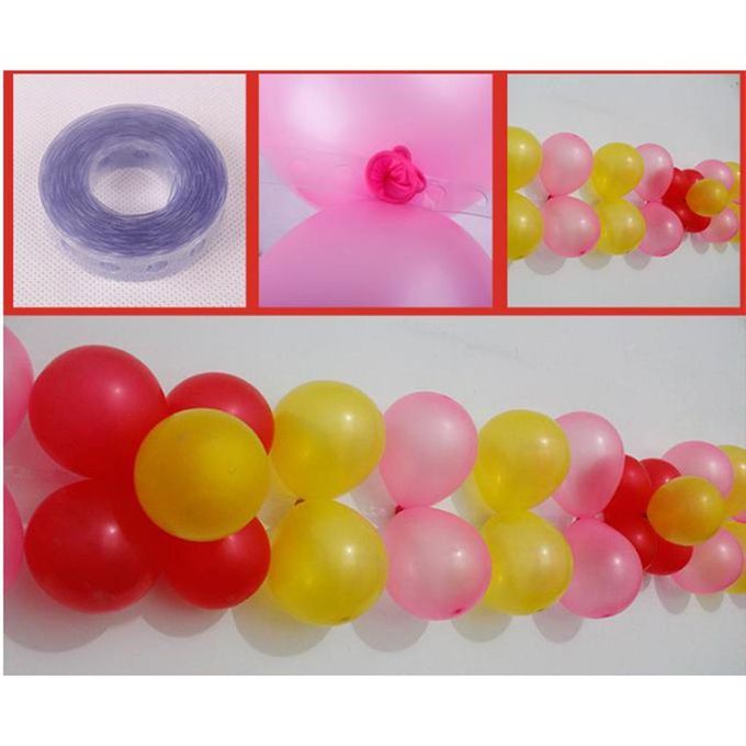 2 Rolls 10m Balloon Arch Decor Strip Connect Chain DIY 2 Rolls 2 Hole