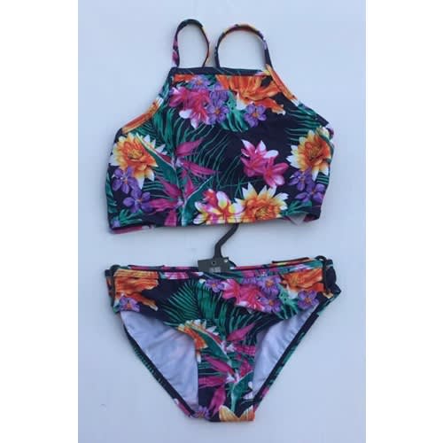 Tropical Flower Design Bikini Set
