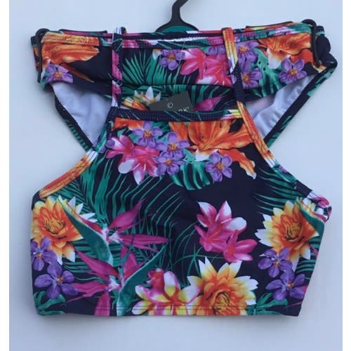 Tropical Flower Design Bikini Set