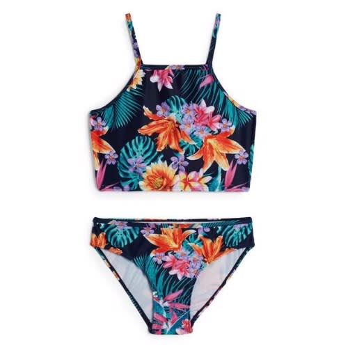 Tropical Flower Design Bikini Set
