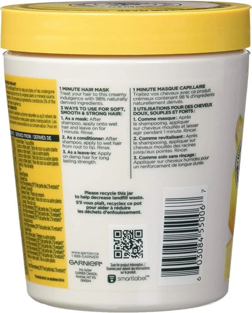 Fructis Strengthening Treat 1 Minute Hair Mask With Banana Extract 400ml